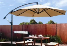 عرشه درب 10 فوت بیرون چتر Patio Off set Tilt Cantilever Hanging Canopy قهوهای مایل به زرد