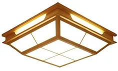 چراغ سقفی Patch LED چراغ سفید نور چهار ضلعی ژاپنی جامد چوب Shoji اتاق خواب اتاق نشیمن اتاق کنفرانس 17.72 اینچ / 45 سانتی متر 31W-40W (رنگ چوبی)