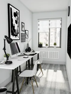 دفتر خانه مدرن سیاه و سفید