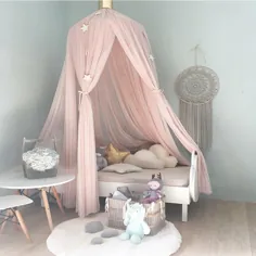 پرده تخت کودک سایبان تخت خواب پشه کودک تزئینی تخت تخت نوزاد برای کودکان نوپا و نوجوان - صورتی - Walmart.com