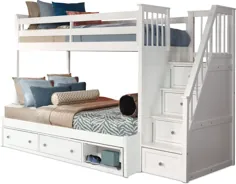 تخت تختخواب سفارشی Flynn با پله های ذخیره سازی