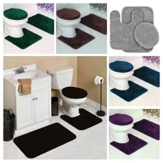 فرش حمام 3pc رنگ ساده و متنوع