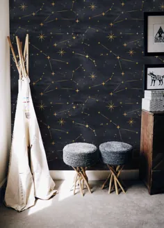 Constellation Wall Mural Starry Night Removable Peel & Stick |  اتسی