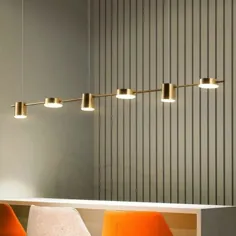 Straight Bar LED سقف معلق آشپزخانه فلزی پست مدرن بیش از چراغ های جزیره روشنایی