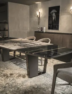 میز مرمر و چوب KEOPE Loveluxe 2020 - مجموعه مجموعه سارتوریا با طراحی Longhi Giuseppe Viganò