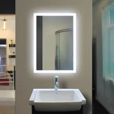 مستطیل آینه حمام با نور پس زمینه 40 X 24 اینچ