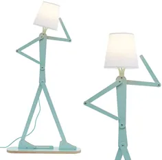 HROOME سرد لامپ تزئینی طبقه بلند ایستاده قابل خواندن گوشه ای قابل تنظیم چراغ های چوبی برای اتاق خواب اتاق کودکان چراغ های بازویی چرخشی چوبی - لامپ LED شامل (سبز)