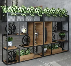 قفسه های هنری آهنی آمریکایی ، قفسه های گل ، قفسه کتاب دکوراسیون کافی شاپ به سبک صنعتی LOFT ، گیاهان سبز ، صفحه نمایش کوتاه | نگهدارنده ها و قفسه های ذخیره سازی |  - AliExpress
