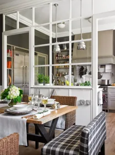 ناهار خوری آشپزخانه پارتیشن دیواری شیشه ای |  داخلی لورل برن