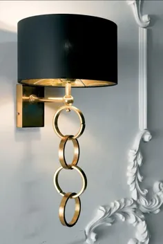 لامپ دیواری سیاه و طلای مدرن ایتالیایی - ژولیت داخلی