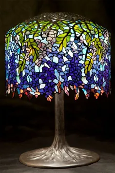 لامپ تیفانی Tiffany Wisteria Bespoke Glass شیشه رنگی |  اتسی