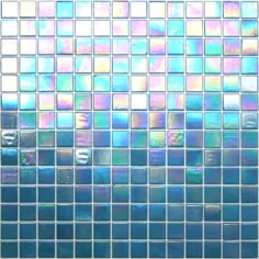 ورق کاشی موزاییک شیشه ای رنگین کمانی Aqua Kaleidoscope