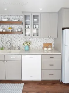 خاکستری + بازسازی آشپزخانه سفید