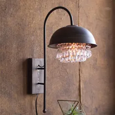 لامپ دیواری فلزی / کریستال