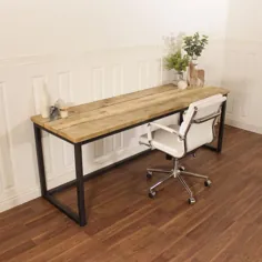میز صنعتی چوبی مصنوعی میز صنعتی چوبی دفتر اداری گوشه ای میز کار L شکل PC ذخیره سازی واحد فولاد مزرعه صفحه نمایش Chunky