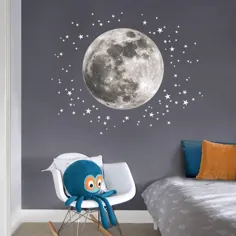 برچسب دیواری پارچه ای ماه و ستاره