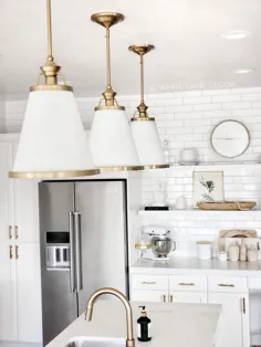 آشپزخانه طلایی و سفید - دکوراسیون سفید