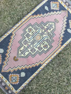 رزرو شده فرش صورتی Oushak فرش فرش ترکی مات کوچک |  اتسی