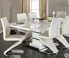 میز ناهار خوری مستطیل شکل Midvale White و Chrome