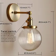 5.9 "Fringe Globe Clear Glass Shade Retro Industrial Wall Light Wall Lamp Sconce | eBay