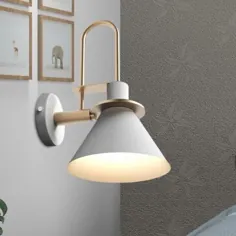 حمام مخروطی Sconce Lighting Industrial Iron 1 Head Black / White / Green Finish Hand Mounting Lamp