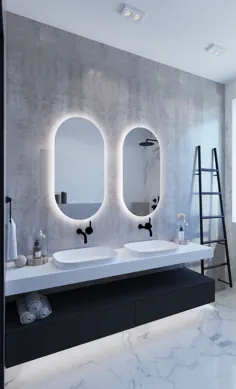 آینه حمام بیضی شکل با نور پس زمینه Ablaze SO Premium