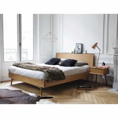 میز کنار تخت 1 کشو جامد بلوط |  Maisons du Monde