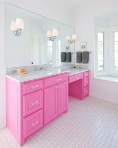 6 روش تزئین با رنگ صورتی در حمام