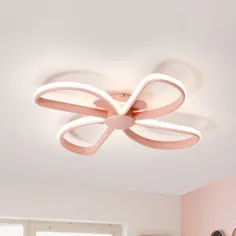 چراغ سقفی فلزی شیشه ای فلاش LED نوردیک شیک فلزی به رنگ صورتی برای اتاق خواب بچه ، نور سفید نزدیک به چراغ های سقفی