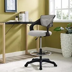 صندلی پیش نویس Modway Thrive - صندلی بلند دفتر برای میزهای ایستاده قابل تنظیم به رنگ خاکستری