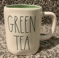 لیوان سرامیکی سفید Rae Dunn "چای سبز"