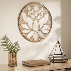 Graham & Brown 16 in x 16 in. "Lotus Blossom" Metal Wall Art-104035 - انبار خانه