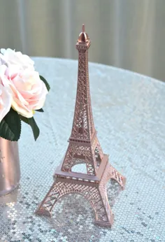 قطعه برج ایفل ROSE GOLD.  دکوراسیون تم پاریسی ها.  دکور عروسی پاریس.  قطعه مرکزی فرانسه.  کیک برج ایفل.  رنگ را انتخاب کنید