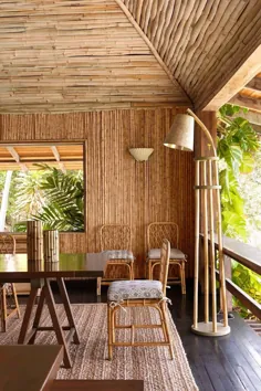 یک خانه ساحلی بامبو که توسط Veere Grenney طراحی شده است