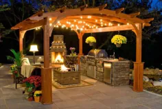 ایده های آشپزخانه در فضای باز برای زندگی بهتر در حیاط منزل با سنگ طبیعی