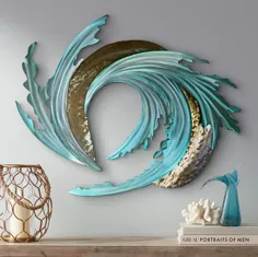 Sand and Sea 36 "Wide Metal Wall Art - # 7T164 | لامپ های Plus