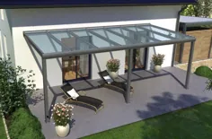 REXOpremium Alu Terrassendach 7m x 3m، VSG-Glas