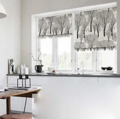 پارچه ای سایه رومی پارچه ای و سایه پنجره ای نخی برای آشپزخانه |  اتسی