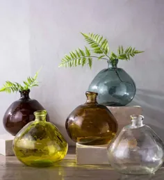 گلدان بادکنک گرد شیشه ای قابل بازیافت ، 13 اینچی - Mocha | VivaTerra