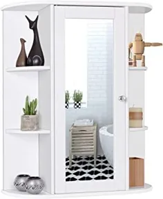کابینت حمام تانگکولا ، کابینت دارویی دیواری تک درب دار با آینه (قفسه های داخلی 2 ردیف)