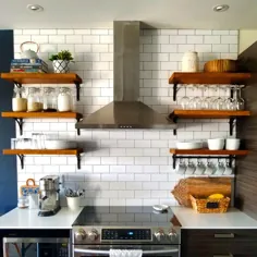 قفسه های آشپزخانه باز: نحوه ساخت و نصب قفسه های آشپزخانه
