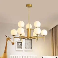 روشنایی لوستر گلد گلوب با طرح شعاعی لوسترهای لامپ آویز لوستر شیشه ای 6 چراغ معاصر