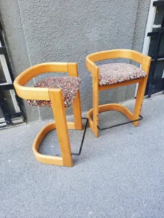 صندلی نوار پرنعمت ، صندلی میله ای ، صندلی چوبی چوبی ، طراحی یکپارچهسازی با سیستمعامل ، صندلی غذاخوری ، صندلی قرن میانه ، دهه 1970 ، چهارپایه میله ای