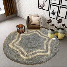 فرش پارچه ای منطقه بوهمی حصیر فرش کف فرش بافته شده به شکل گرد |  اتسی