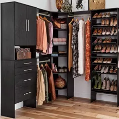 ClosetMaid Style + 25.12 in. D x 25.12 in. W x 82.46 in. H Noir Wood Closet System Corner Tower-1727 - انبار خانه
