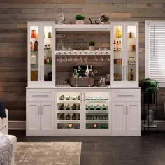 کابینت بار نوشیدنی خانگی ست 8 پارچه با قفسه های نمایشگر و ظروف توسط محصولات NewAge