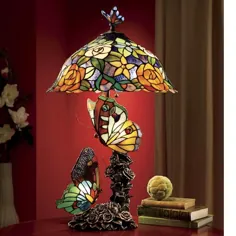 لامپ پروانه شیشه ای رنگی