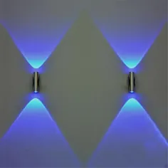 چراغ دیواری LED دوجداره اتاق خواب آبی چراغ دیواری آلومینیومی صفحه اصلی Sconce Luces LED Decoracion Bar KTV ایوان سقف دیواری چراغ LED