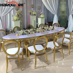 میز ناهار خوری MDF سفید تخت لوکس مبلمان عروسی سفارشی