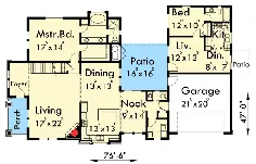 طرح 38003LB: طرح خانه با آپارتمان همسر